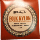 D'Addario EJ34 Folk Nylon Guitar Strings Ball End 80/20 Bronze/Black Nylon Trebles