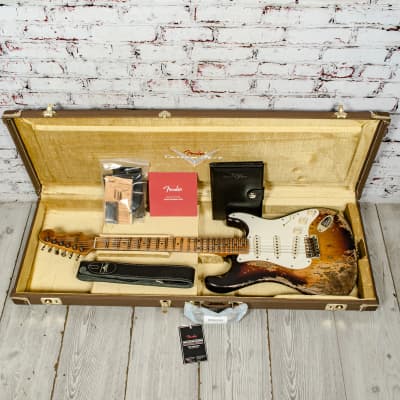 Fender - B2 Custom Shop Limited Edition - Red Hot Stratocaster® Electric Guitar - Maple Fingerboard - Super Heavy Relic - Faded Chocolate 3-Tone Sunburst - w/ Custom Shop Brown Hardshell Case - x9485 image 21