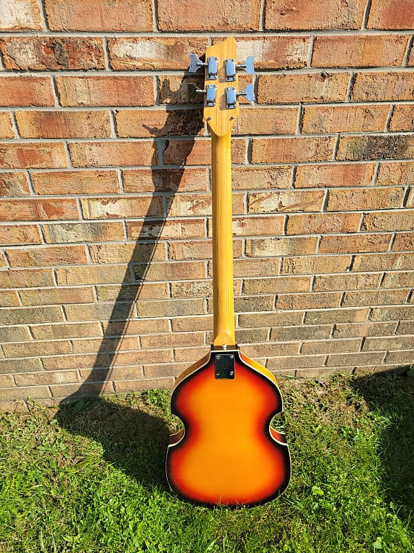 1960's Japan Made Prestige Violin Shaped Bass Guitar Great