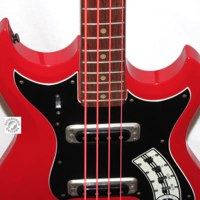 1964 Hagstrom HII B / F-400, Red, with Pro Set Up, Gig Bag, and Red Strings! image 7