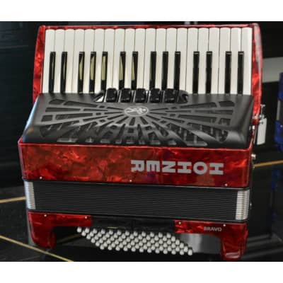 Hohner Bravo III 72 Bass Piano Accordion Red image 1