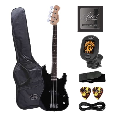 Artist APB Black Bass Guitar w/ Accessories for sale