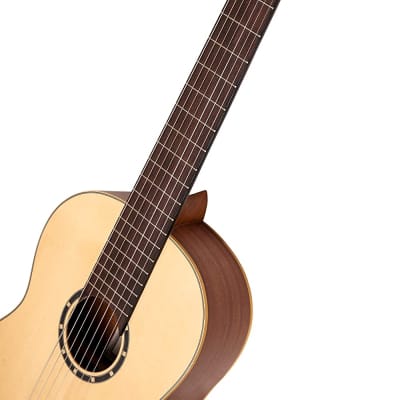 Ortega Pro 7 - 7 String Solid Top Nylon String Classical Guitar w/Deluxe Gig Bag, Full Size  (R133-7) image 11