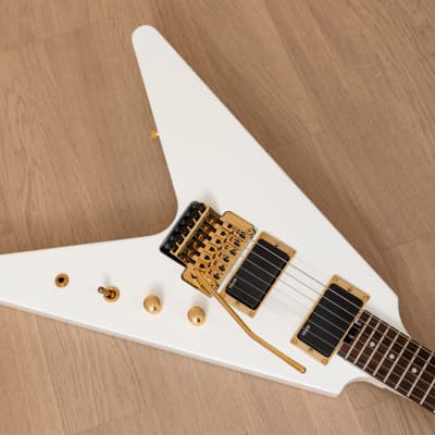 Fernandes BSV-155 Flying V Electric Guitar White w/ EMG 81 Pickups, Japan, Magnum  44 | Reverb