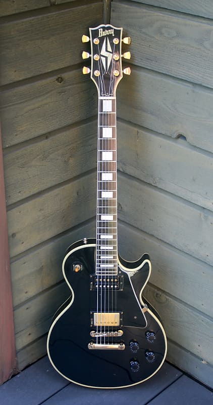 Burny RLC-65 ('60 Model) LP Custom Made in Japan Split Diamond Open Book  Circa 1990 - Black