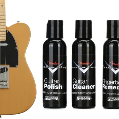Fender Player Telecaster Left-handed - Butterscotch Blonde with Maple Fingerboard  Bundle with Fender Custom Shop Deluxe Guitar Care System - 4-Pack image 1