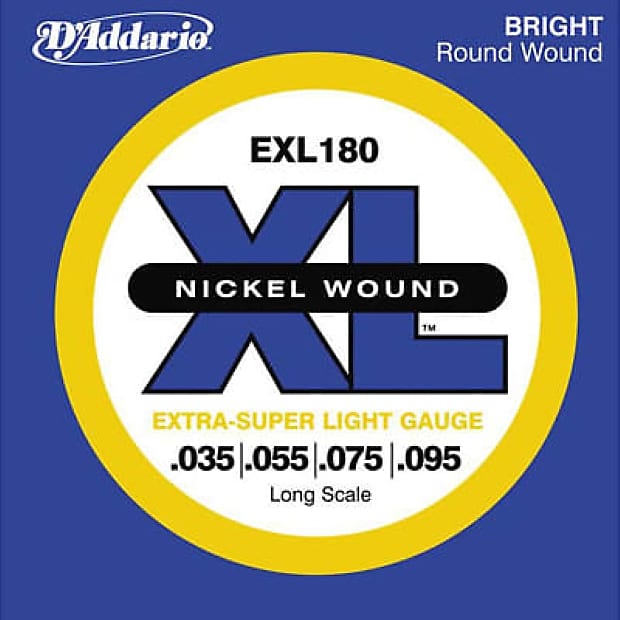 D'Addario EXL180 Nickel Wound Bass Guitar Strings Extra Super Light 35-95 Long Scale image 1