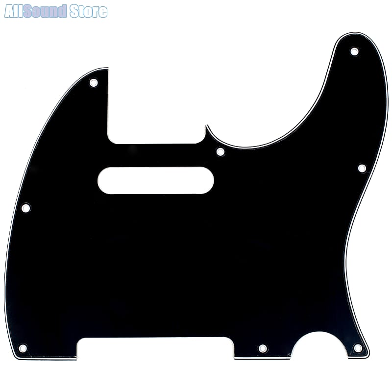 3-Ply BLACK Pickguard for USA MIM Standard Fender Telecaster Tele 8-Hole image 1