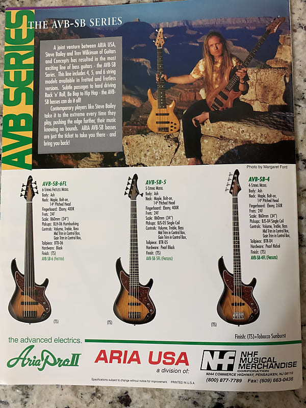 Aria Pro Ii Bass & Guitar Catalog