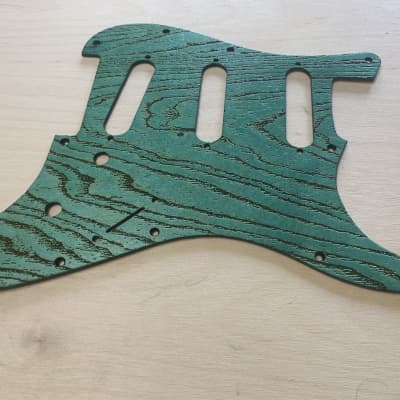 US made satin lacquer swamp ash laser engraved Baltic birch wood pickguard for Stratocaster image 1