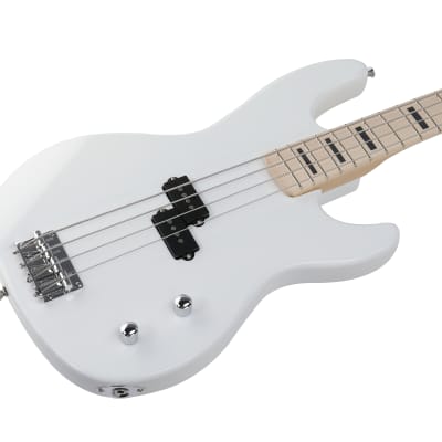 Glarry GP Electric Bass Guitar Without Pickguard White image 4