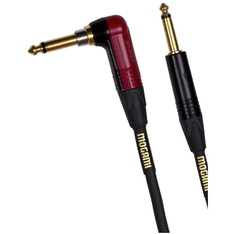 Mogami Gold Instrument Silent R Cable (Straight to Right Angle End), 18' image 1