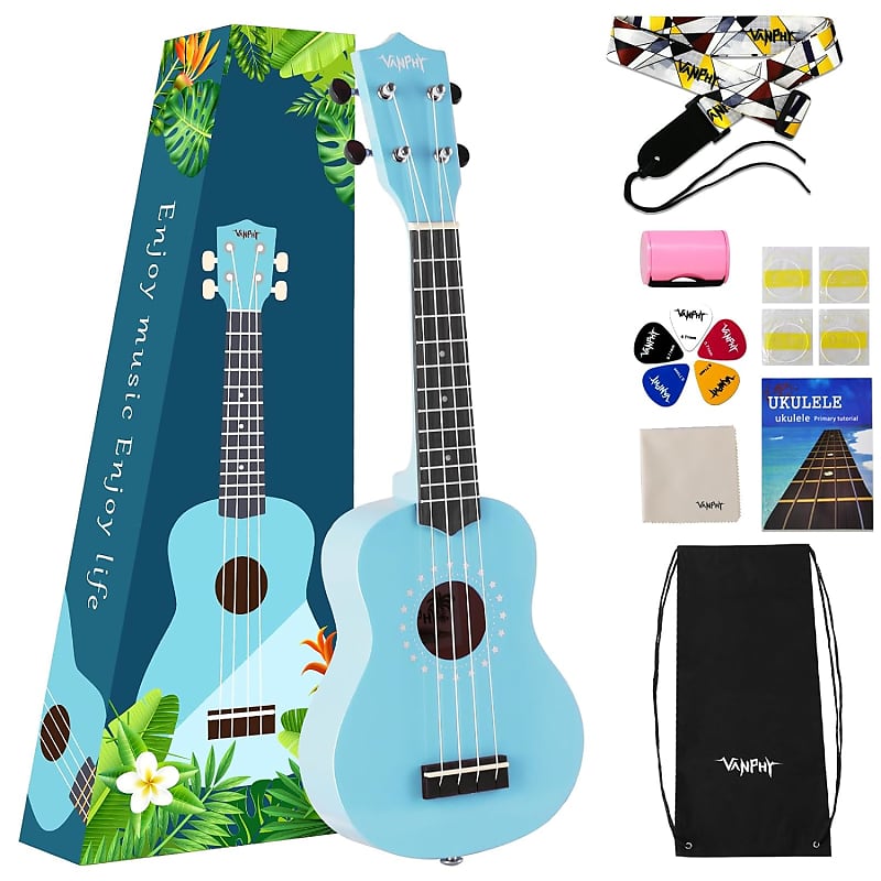 Soprano Ukulele Beginner Kit For Kids Adult Student 21 Inch Ukelele Gig Bag  Strap String Songbook Pick Polishing Cloth, Rainbow Series Ukalalee