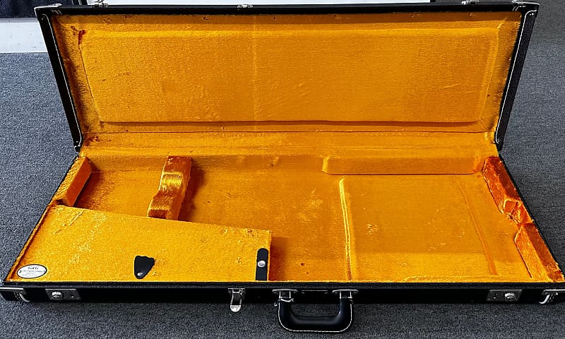 G G Deluxe Strat Tele Case Black Amber Satin Interior Reverb