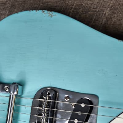 MyDream Partcaster Custom Built - Relic Sonic Blue Bigsby P90 image 10