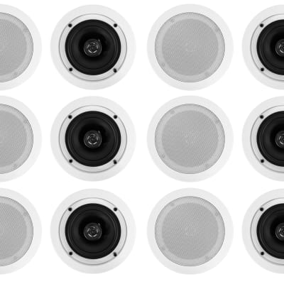 (12) Rockville CC525T White 5.25" Commercial 70v Ceiling Speakers For Restaurant image 1