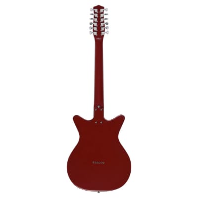 Danelectro D59X12-RED Semi-Hollow Double Cutaway Shorthorn Shape 12-String Electric Guitar image 2
