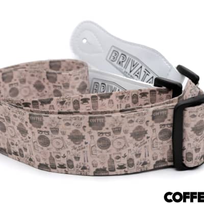 Brivata Guitar Straps Guitar Strap - Premium Nylon (Coffee Shop) / Guitar Straps 2021 Coffee, Brown, image 2