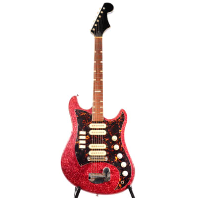Norma 4-Pickup Electric Guitar Red Sparkle 1960's w/GigBag VINTAGE image 2