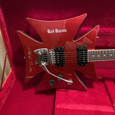 Hallmark Red Baron  electric guitar Candy apple red and silver image 4