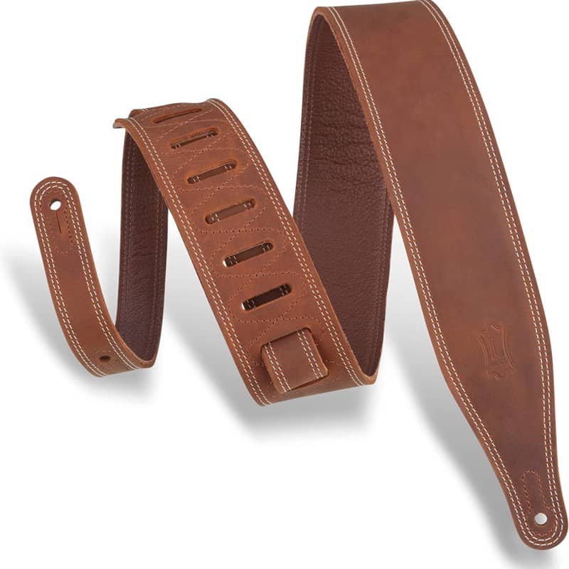 Levy's PM14 2.5 Geuine Leather Banjo Strap - Dark Brown