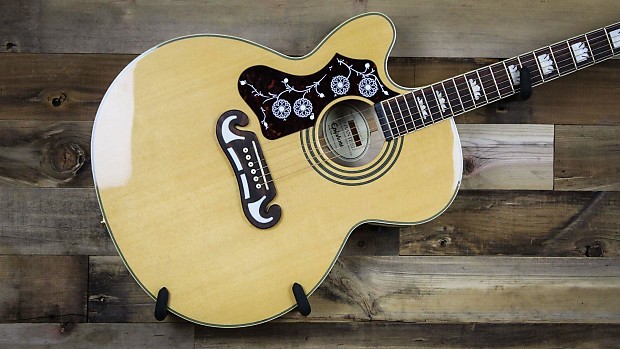 Epiphone EJ-200 SCE Acoustic-Electric Natural - Left Hand | Reverb