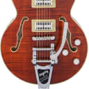 Gretsch G6659TFM Players Edition Broadkaster Jr. Center Block Single-Cut Electric Guitar with String-Thru Bigsby. Flame Maple, Ebony FB, Bourbon Stain(Brand New - Full Warranty)
