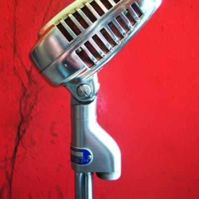 Vintage 1940's Shure 737A crystal super cardioid microphone Satin Chrome w short cable # 2 image 7