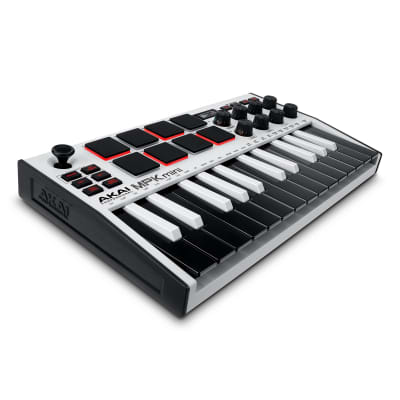Akai MPK Mini MK3 USB MIDI Keyboard Controller, 25-Key, White