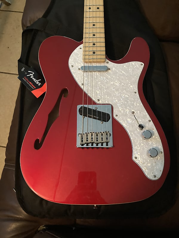 Fender Deluxe Telecaster Thinline Maple Fretboard Candy Apple Red image 1