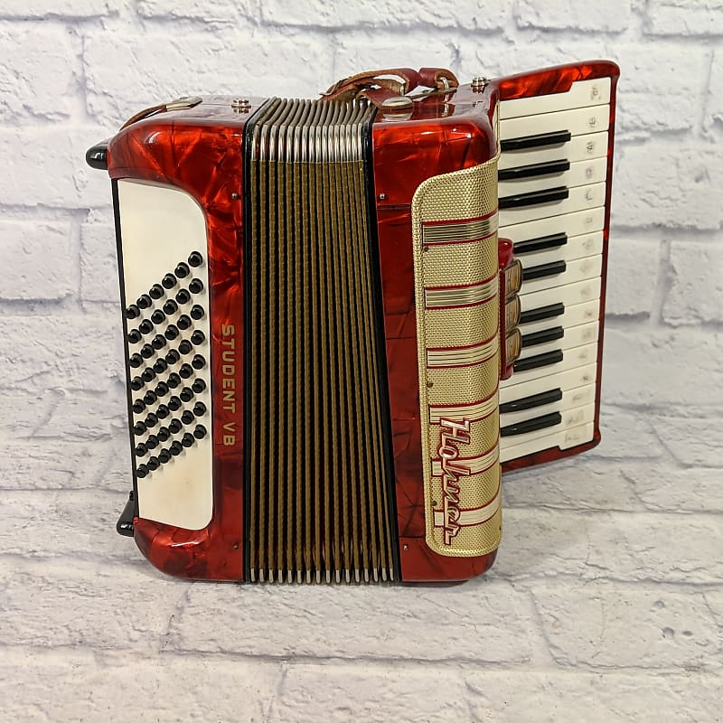 Vintage Hohner Student VB Red Accordion & Case Germany | Reverb