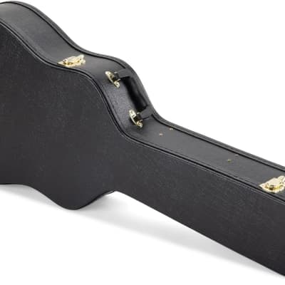 On-Stage GCA5000B Hardshell Acoustic Guitar Case (Dreadnought-Body Instrument Protection, Storage, and Carrying, Molded Interior, Wood and Vinyl Exterior, Accessory Compartment, Gold-Plated Hardware) image 3