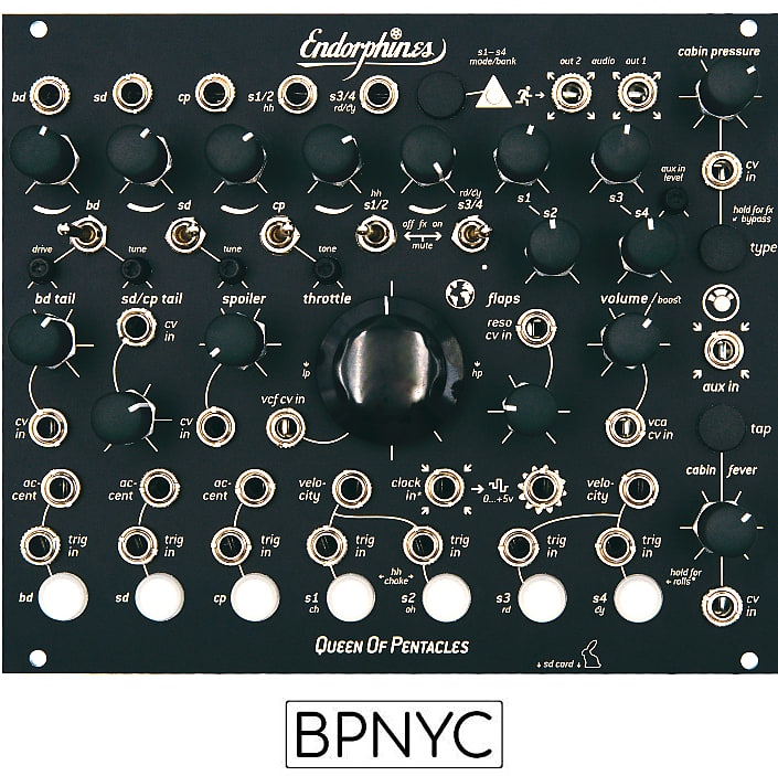 Endorphin.es QUEEN OF PENTACLES - 7 voice analog drum/percussive synthesizer module image 1