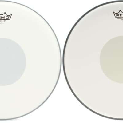 Remo Emperor X Coated Drumhead - 14 inch - with Black Dot  Bundle with Remo Controlled Sound Coated Drumhead - 14 inch - with White Dot image 1