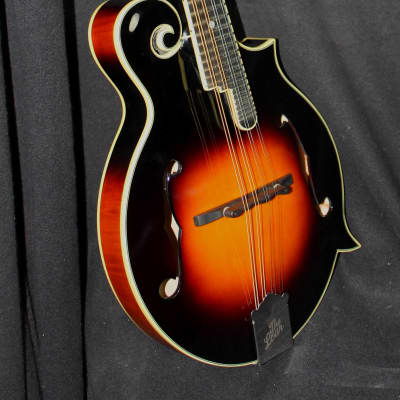 The Loar LM-600 Professional F-Style Mandolin, Brand New, Vintage Sunburst, CA Bridge, and  Case Included image 5