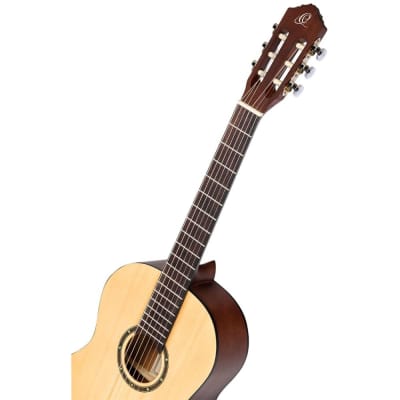 Ortega Guitars 6 String Student Series Pro Solid Top Nylon Classical Guitar, Right, Spruce (R55) image 3