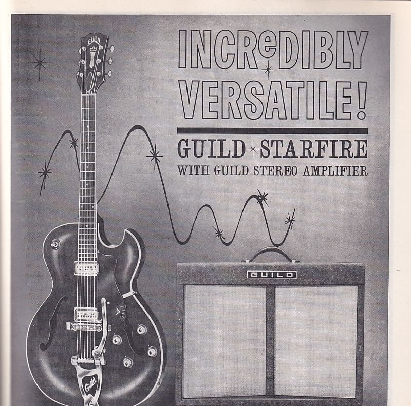 GUILD STARFIRE 1962 VINTAGE FULL PAGE ADVERT