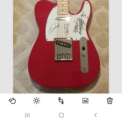 Autographed "RED HOT CHILI PEPPERS" -Fender  Telecaster  2000's - Red image 2