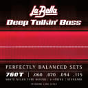 La Bella 760T White Nylon Tape wound 60-115 Standard bass string set