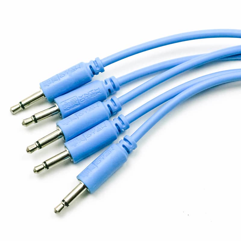 Eurorack Patch Cables 5 Pack 12 inch (30cm), Blue Reverb