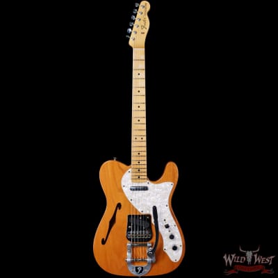 Fender Custom Shop 1968 Thinline Telecaster with Bigsby 1-Piece Kalamazoo Mahogany Body Journeyman Relic Aged Natural 6.95 lbs image 3
