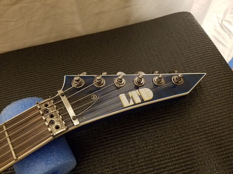 ESP LTD MH-400 2008 Blue Quilt Top EMG Active Pickups Floyd