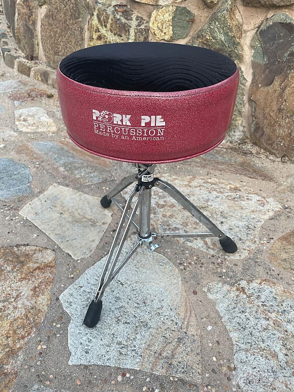 Pork Pie Black and Pink Sparkle Drum Throne Seat Chair Reverb