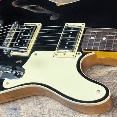 MyDream Partcaster Custom Built - Relic Black Thinline Gibson Scale Duesenberg image 4