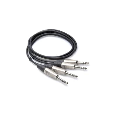 Hosa HSS-010X2 Dual 1/4 TRS to Dual 1/4 TRS Pro Stereo Cable, 10 feet image 1