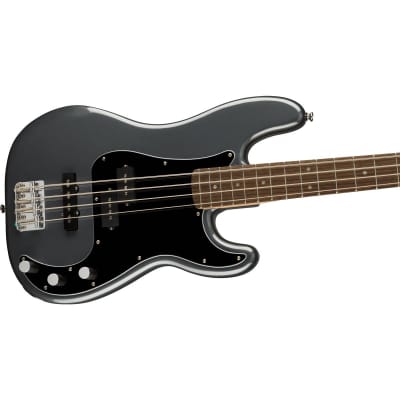 Squier Affinity Series Precision Bass PJ Electric Guitar, Laurel Fingerboard, Charcoal Frost Metallic image 4