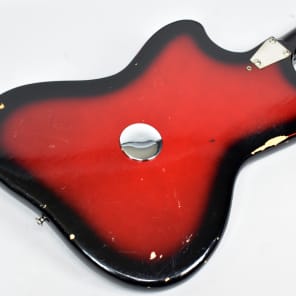 1960's Silvertone 1452 Danelectro Redburst Lipstick Pickup Electric Guitar image 12