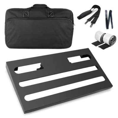 AxcessAbles Guitar Pedal Board 20-inch x 12-Inch Lightweight 4lb Aluminum Pedalboard with Canvas Carry Bag and Velcro Up to 18 Guitar, Bass Stomp