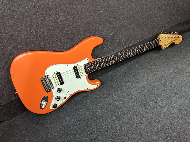 ギター Fender Mexico Stratcastar HH Fender Deluxe Series Stratocaster HH Orange Electric Guitar