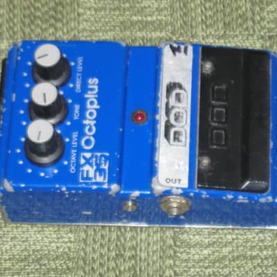 used naturally reliced from player's wear vintage DOD FX35 Octoplus - Octave effect pedal for guitar or bass, ANALOG, mid to late 1980s, USA + battery, strings, & extra battery clip (NO box / NO paperwork / NO adaptor) image 16